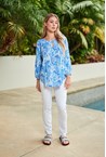 KEYHOLE TOP - blue pais
